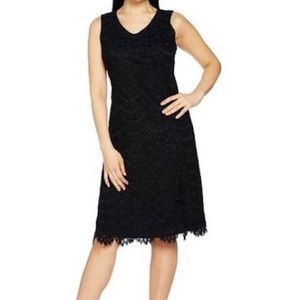 Isaac Mizrahi Petite L Scallop Lace Knee Length